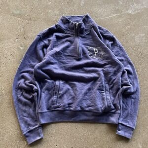 PINK Victoria's Secret Sweatshirt Womens Small Purple Quarter Zip Pullover P